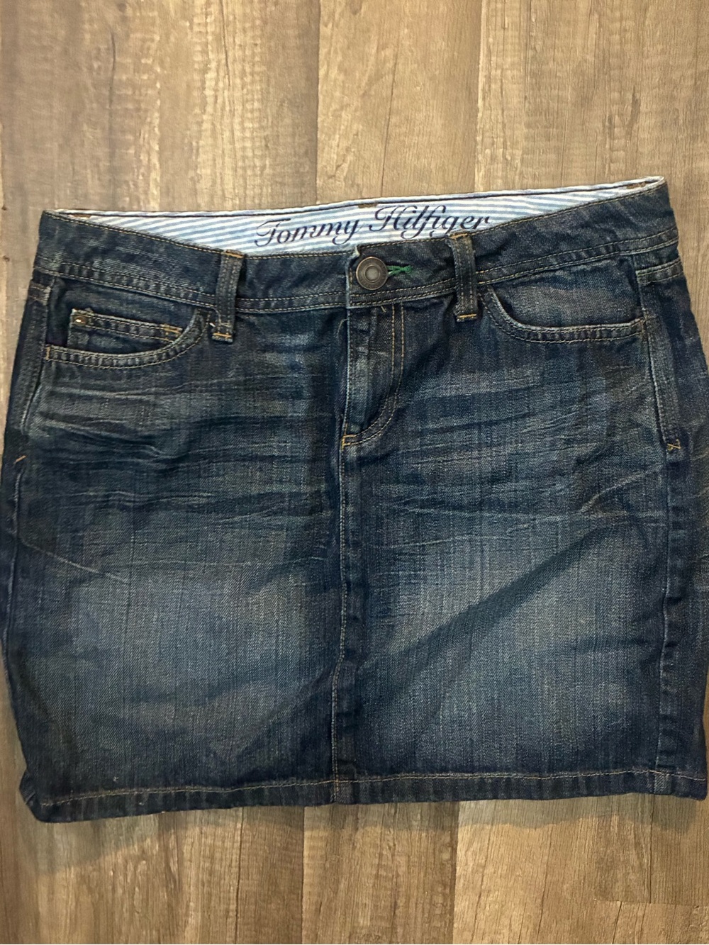 Tommy Hilfiger Dark Blue Denim Midi Skirt
